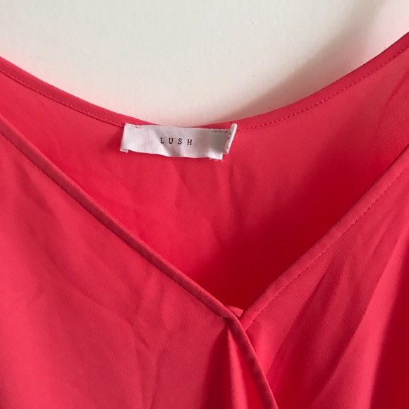 **LAST CHANCE** Light Coral Wrap Tank Top - Picture 3 of 3